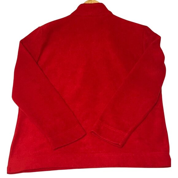 White Stag Women Large Red Christmas Fleece Pullover With Stocking Embroidery 1/ - Picture 6 of 15